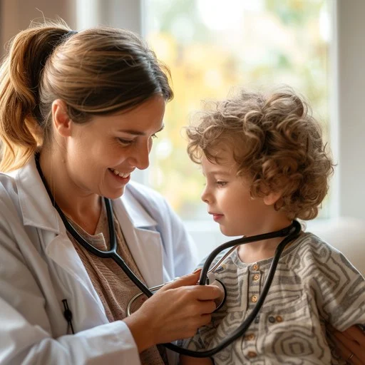 Caring doctor visit